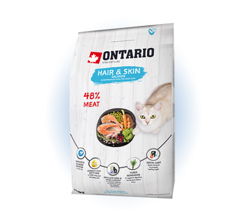 Ontario Cat Hair&Skin - сухий корм для котів, догляд за шкірою та шерстю, 400г