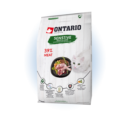 Ontario Cat Sensitive - cухий корм для котів з чутливою шкірою, 400г