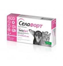 Selafort by KRKA - Селафорт краплі від бліх, кліщів і гельмінтів для собак та котів, до 2,5кг