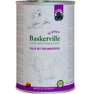 Baskerville HF Super Premium Вологий корм Телятина та ожина для цуценят, 400g