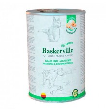 Baskerville Holistic Вологий корм Телятина та лосось для котів, 400g
