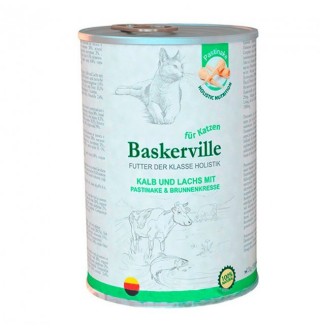 Baskerville Holistic Вологий корм Телятина та лосось для котів, 400g