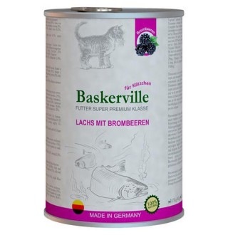 Baskerville KF Super Premium Вологий корм Лосось з ожиною для кошенят, 400g