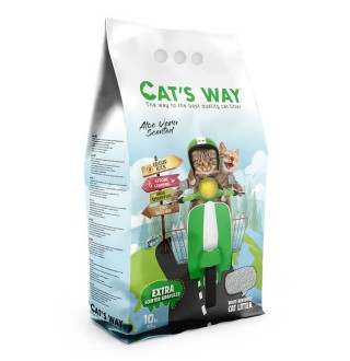 Cat's Way Aloe Vera- бентонітовий наповнювач, алое вера, зелені гранули, 10л