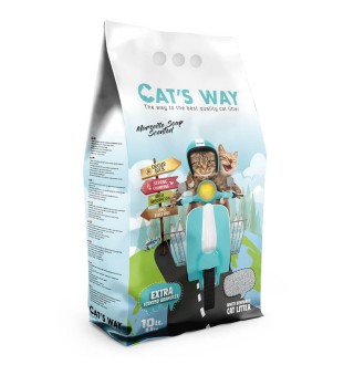 Cat's Way Marseille Soap - бентонітовий наповнювач, марсельске мило, бірюзові гранули, 5л