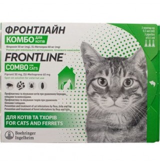 Frontline КОМБО СПОТ ОН для котів піпетка упакування