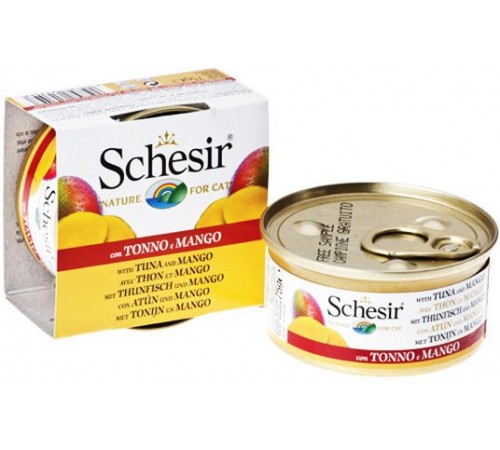 Schesir ТУНЕЦЬ З МАНГО (Tuna Mango) консерви для кішок, банка, 75 г., (C354) (613547х14шт)