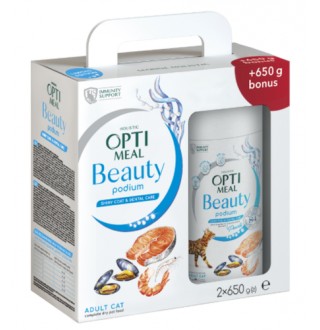 OPTIMEAL. Повнораціонний сухий корм. Б`юті подіум. Блискуча шерсть та догляд за зубами. 1,3 кг