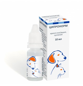 BioTestLab Ципронорм - краплі від отитів та кон'юктивітів для собак та котів 10мл