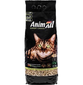 AnimAll Expert Choice Universal Litter - деревний поглинаючий наповнювач для котячого туалету, кліток гризунів і птахів, 3кг
