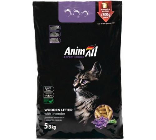 AnimAll New Наповнювач деревний 5,3 кг з ароматом лаванди