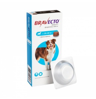 Bravecto by MSD Animal Health - Протипаразитарні жувальні таблетки від бліх і кліщів для собак 20-40кг