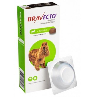 Bravecto by MSD Animal Health - Протипаразитарні жувальні таблетки від бліх і кліщів для собак 10-20кг