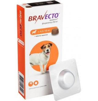 Bravecto by MSD Animal Health - Протипаразитарні жувальні таблетки від бліх і кліщів для собак 4,5-10кг