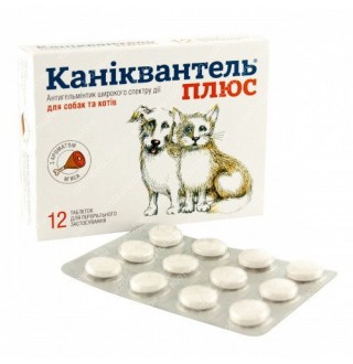 Caniquantel Plus - Каніквантель плюс, антигельмінтні таблетки для собак і котів масою тіла до 10кг 