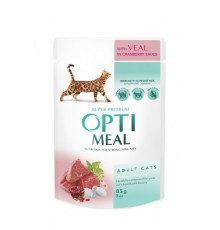 OPTIMEAL Консерви для котів з телятиною у журавлиновому соусі 0,085 кг