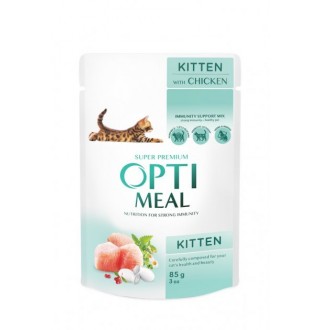 OptiMeal Kitten Chicken – консервований корм з куркою для кошенят, 85г