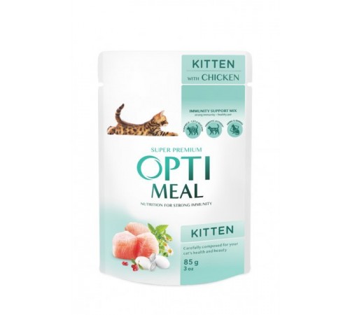 OptiMeal Kitten Chicken – консервований корм з куркою для кошенят, 85г