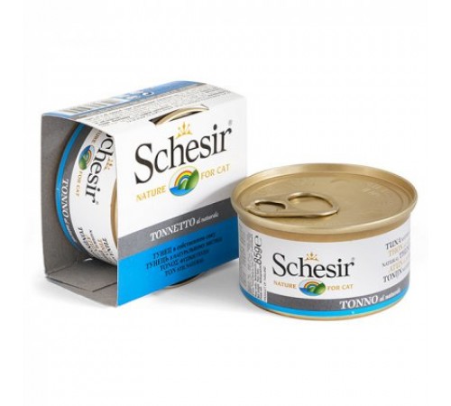 Schesir ТУНЕЦЬ в натур. стилі (Tuna Natural Style) консерви для кішок, банка, 85г (C168) (750105х14шт)