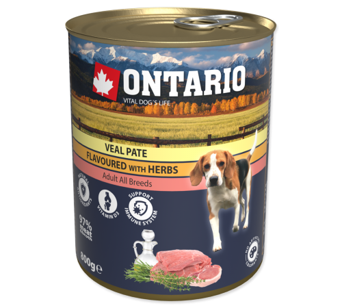 Ontario Adult Veal Pate with Herbs - консерви для собак з телятиной і травами, 800г