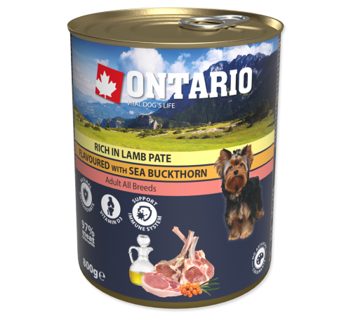 Ontario Adult Lamb Pate with Sea Buckthorn - консерви для собак з ягням і обліпихою, 800г