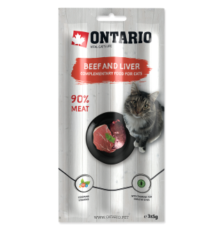 Ontario soft sticks for cats Beef&Liver - палички для котів з яловичиною та печінкою, 15г 