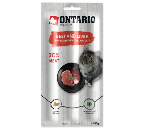Ontario soft sticks for cats Beef&Liver - палички для котів з яловичиною та печінкою, 15г 