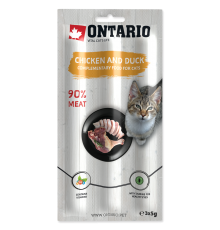 Ontario soft sticks for cats Chicen & Duck 13,5см, 3x5г палички для котів з куркою та качкою