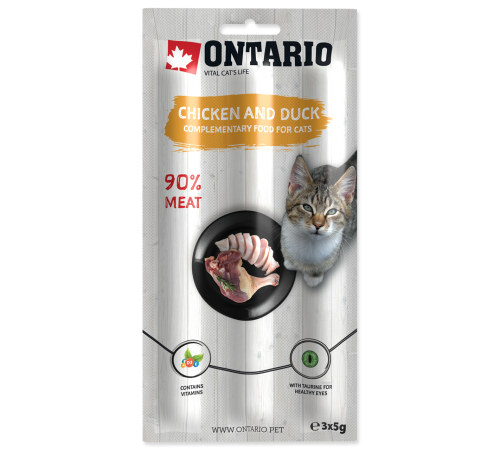 Ontario soft sticks for cats Chicen&Duck - палички для котів з куркою та качкою, 15г 