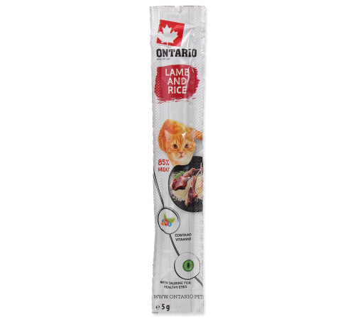 Ontario Sticks for cats Lamb&Rise - палички для котів з ягням та рисом, 5г