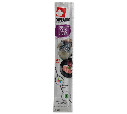 Ontario Sticks for cats Turkey&Liver - палички для котів з м'ясом індички та печінкою, 5г