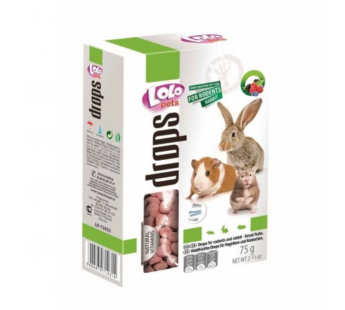 Lolopets дропси овочеві для гризунів 75гр LO-71032