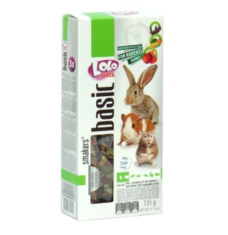 Lolopets Smakers 3в1 фруктово-овочеві палички рож.дер. для хом'яка 135г. LO-71112