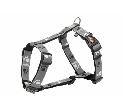 Trixie Silver Reflective - світловідбиваюча нейлонова шлея з лапками для собак, XS-S/30-40см