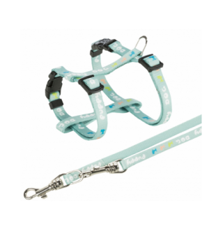 TRIXIE Шлея з повідцем для цуценят  Junior, 23-34см/8мм, 2.00м,м'ятний TX-15345