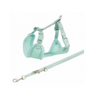 TRIXIE Мягкая шлейка з повід.  для цуценят Junior, 26-34см/10мм, 2.00м,м'ятний TX-15565