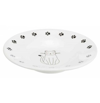 TRIXIE Миска для коротконосих порід кішок(кераміка) 0.2 л/ø 15 cм, білий з рис. TX-24651