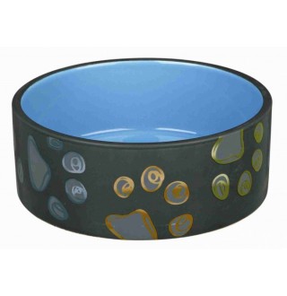 TRIXIE Миска для собак(кераміка)Jimmy0.75л/o15см,чорний з лапами TX-24775