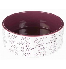 TRIXIE Миска(кераміка)1,4л/20см,білий/ягідний TX-25125