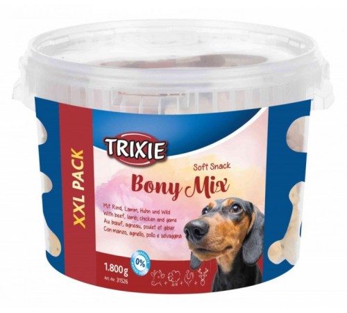 TRIXIE Ласощі для собак Trixie Soft Snack Bony Mix, XXL Pack мікс м'яса, 1,8 кг TX-31526