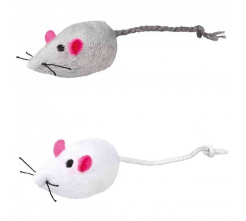 TRIXIE Миши+звон.(плюш)2см,білий/сірий(2шт) TX-4069