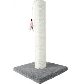 AnimAll Дряпка стовпчик СИЗАЛЬ Gray 47 см з пір’ячком GLP 19005-GRAY