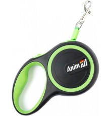 AnimAll Рулетка-поводок до 25кг/5 метрів М Салатово-чорний