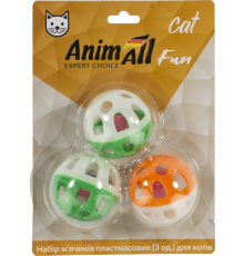 AnimAll Fun Набір м'ячиків пласт. (3 шт) для котів VP057