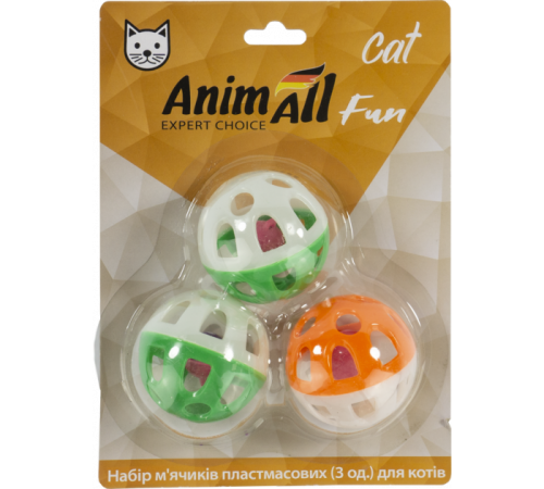 AnimAll Fun Набір м'ячиків пласт. (3 шт) для котів VP057