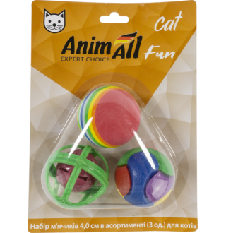 AnimAll Fun Набір м'ячиків в асорт. (3 шт) для котів VP064