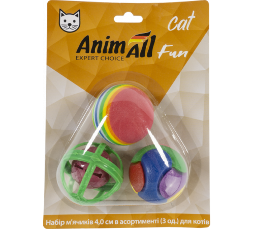 AnimAll Fun Набір м'ячиків в асорт. (3 шт) для котів VP064