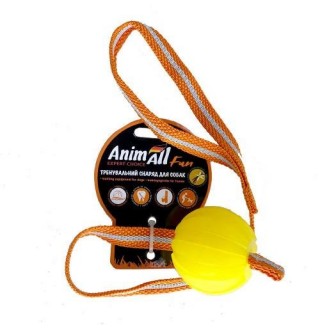 AnimAll Fun М'яч тренінг зі шлейкою 6 см жовтий