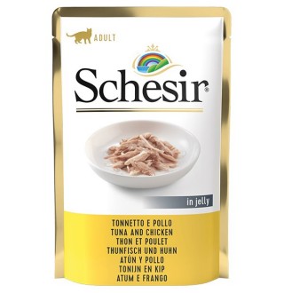Schesir ТУНЕЦЬ З КУРКОЮ (Tuna Chicken) в желе консерви для котів, пауч, 85 г, (C561) (171016х20шт)