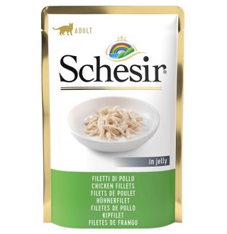 Schesir ФІЛЕ КУРКИ (Chicken Fillet) в желе консерви для котів, пауч, 85 г, (C562) (171023х20шт)